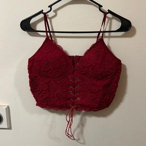 Medium red lace corset style tank